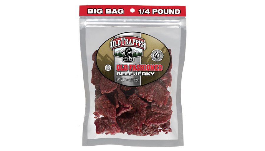 Bag of Old Trapper brand beef jerky