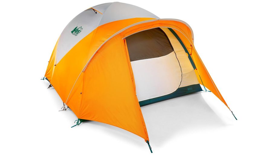 Picture of large yellow car-camping tent from REI