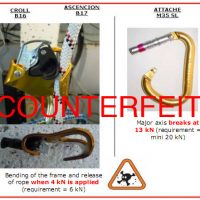 Dangerous Counterfeit Climbing Gear Surfaces